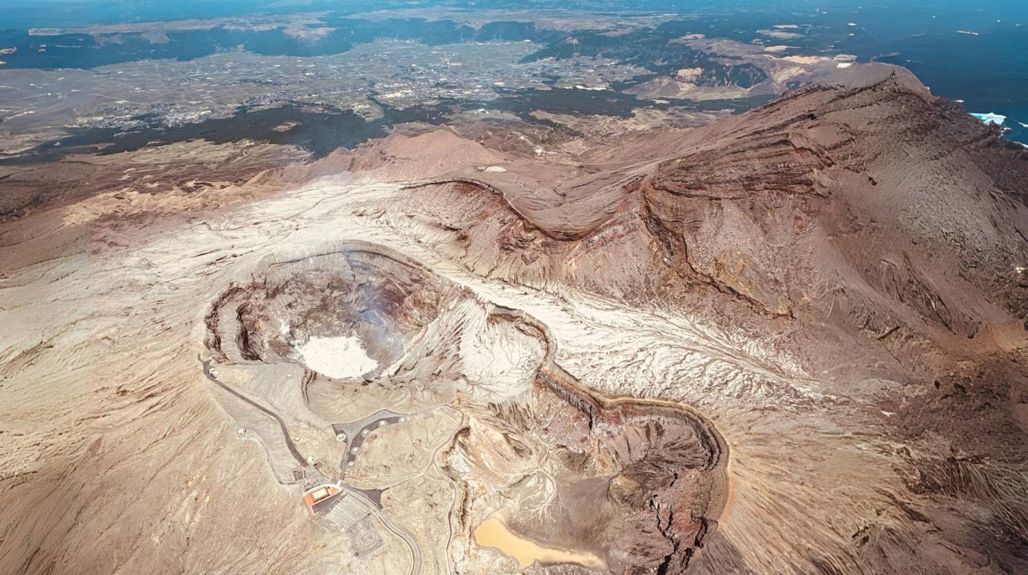 熊本阿蘇火山直升機(15分鐘)客製化飛行航線